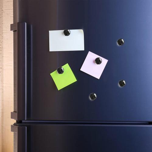 Set of 2 12pcs Round Refrigerator Magnets Glass Fridge Magnets Decoration for Fridge Office Calendar Whiteboard Photo Cabinet 6 Pcs - Black Marbling