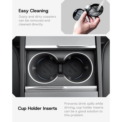 2025 Upgrade Center Console Organizer Tray for Tesla Model Y Juniper Accessories 2026 [Tailor-Made, Non-Slip & Wear-Resistant and Easy to Clean] Durable ABS Silicone Center Organizer Set - 6Pcs