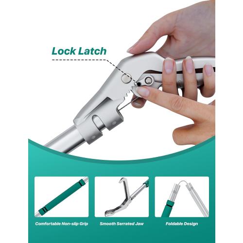 90 Snake Grabber Tool, Heavy Duty Snake Grabber with Long Reach | Professional Snake Tongs for Camping, Garden, Outdoor & Emergency Use
