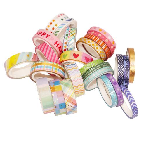 YUBBAEX Bright Mix Gold Washi Tape Set VSCO Foil Masking Tape Decorative for Arts, DIY Crafts, Journal Supplies, Planners, Scrapbook, Card/Gift Wrapping -5/10mm- (Rainbow 27 Rolls)