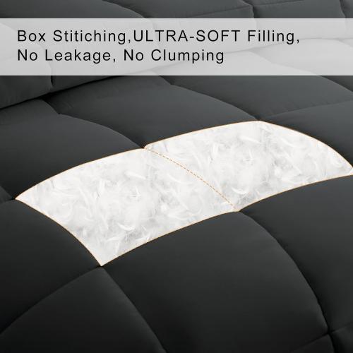 COHOME Queen Size Comforter - Down Alternative Duvet Insert with Anti-Clump Tech & 8 Tabs, All-Season Reversible Luxury Hotel Bedding - Gifts for Women/Men, Dark Grey 88''x88''