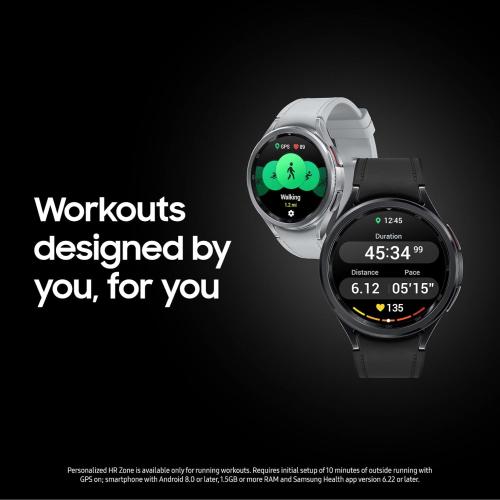 SAMSUNG Galaxy Watch 6 Classic (Renewed) 47mm Bluetooth Smartwatch, Rotating Bezel, Fitness Tracker, Personalized HR Zones, Advanced Sleep Coaching, US Version, Black