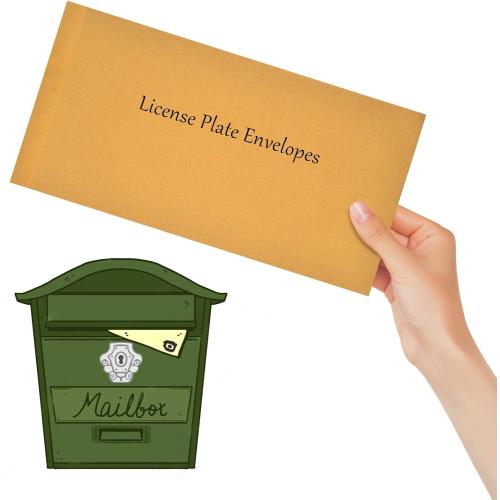 50 Pieces 13 * 6.5 Inches License Plate Envelopes Blank Self Seal Brown Kraft Envelopes Basics Catalog Mailing Envelopes for License Plate Invitation Cards Pictures Photos Documents (50)