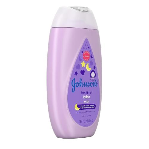 Johnson's Moisturizing Bedtime Baby Lotion with Coconut Oil & NaturalCalm Aromas to Help Relax Baby, Hypoallergenic & Free of Parabens, Phthalates & Dyes, Mild Baby Skin Care, 13.6 fl. oz