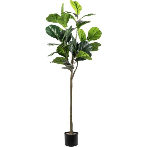 Artificial Fiddle Leaf Fig Tree, 5FT Faux Ficus Lyrata Plant Tall Fake Tree for Home Decor Artificial Tree for Indoor Office Living Room (Fiddle Leaf Fig Tree, 5 FT)