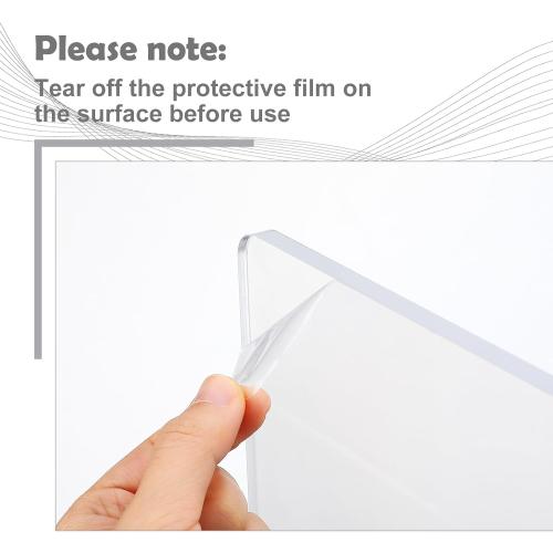Vesici 2 Pcs Clear Acrylic Sink Splash Guard Freestanding Panel Barrier with Easy Reach Cutaway Kitchen Guard Protective Splatter Barrier for Home Hospital(23.625 Length, 18 Height, 4.5 Base)
