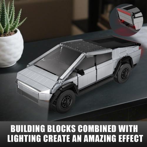 Light-Up Car Building Set,1:14 City Cyber Off-Road Truck Building Toy with Lights,STEM Building Block for Adults Kids,Boys and Girls,Ideas Creative Gift for Car Lovers,1547 pcs Collectible Model Kit