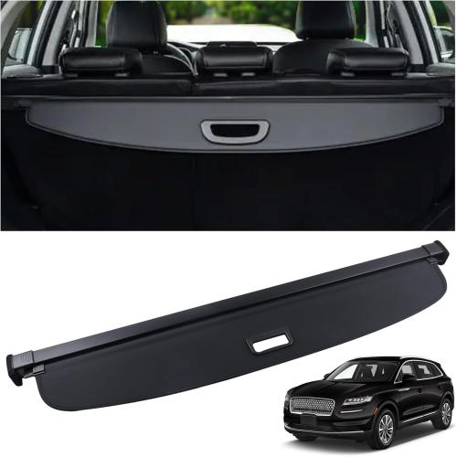 Cargo Cover Fit for 2019-2022 Lincoln Nautilus 2016-2018 Lincoln MKX Rear Storage Waterproof Retractable Rear Trunk Security Cover Shielding Shade Black