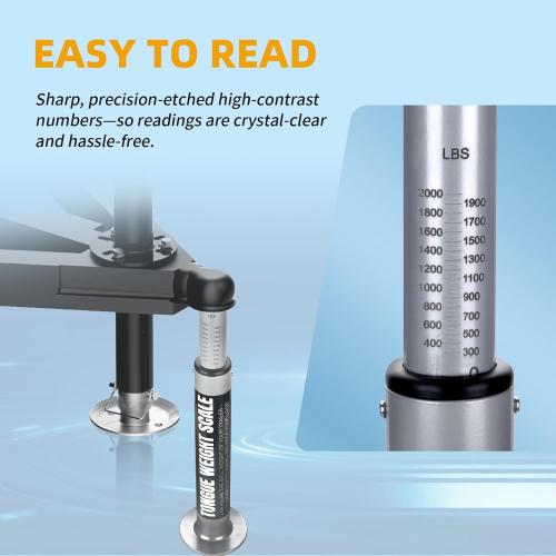 Trailer Tongue Weight Scale 2000 lbs Capacity – RV Hitch Load Gauge with Waterproof Storage Case – Portable Towing Safety Tool Accessories Kit for Trucks, Travel Trailers, Campers, Cargo & Boat