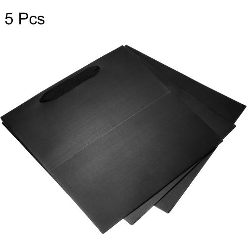 PATIKIL 12x12x12 Inch Square Paper Bag with Handle, 5 Pack Bouquet Packaging Gift Bag for Party Favor, Black