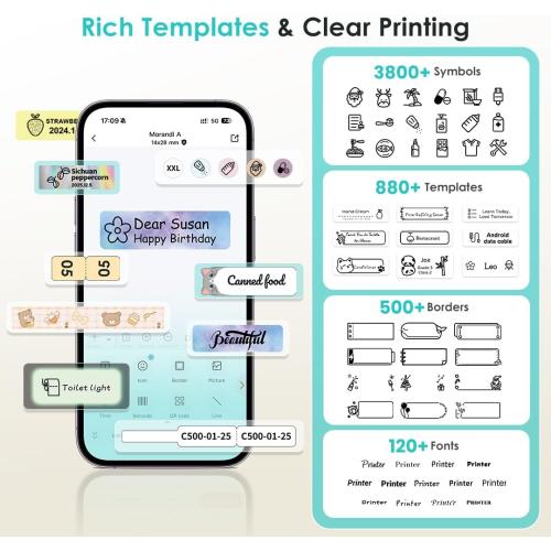 Phomemo Label Maker, D30 Bluetooth Mini Label Maker Machine with Tape, Small Label Makers, Multiple Templates Fonts Icon Portable Label Printer for Kids School Classroom Teacher Supplies, Home Office