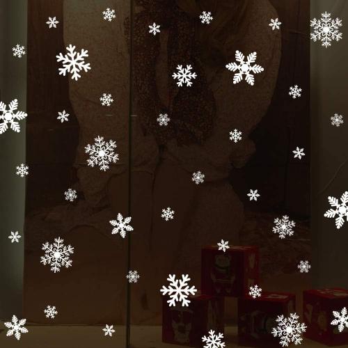 LUDILO 135Pcs Christmas Decorations Window Clings Snowflakes Window Decals | Static Window Stickers for Christmas Window Decorations, Ornaments Xmas Party Supplies, Thanksgiving/Party Décor Idoor