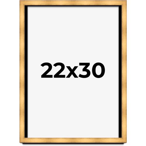 22x30 Shadow Box Gold Scuffed Siena Display Frame | 1.5 Inch Deep | 1.125 Inch Moulding Width | Includes Shatter Resistant Acrylic Plexiglass, Foamboard Backing and Hanging Hardware