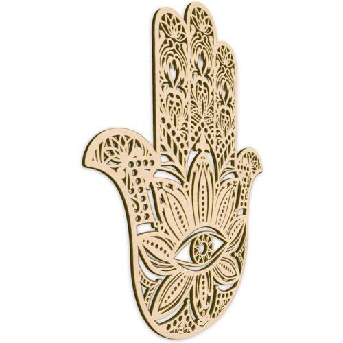 Fourth Level Manufacturing 33 Hamsa, Sacred Geometry Wall Art for Home, Hamsa Evil Eye Hand, Meditation Altar Decor, Sculpture, Zen Hand, Good Spiritual Energy for Yoga and Meditation Room Decor