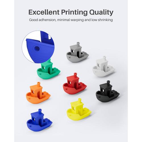 ELEGOO PLA Filament 1.75mm White 1KG, 3D Printer Filament Dimensional Accuracy  /- 0.02mm, 1kg Spool(2.2lbs) Fit Most FDM 3D Printers