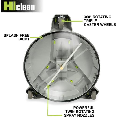 Hiclean 15 Pressure Washer Surface Cleaner with Wheels 3400 PSI Max, Surface Cleaner for Power Washer Attachment for Concrete, Patio, Sidewalk, and Driveways