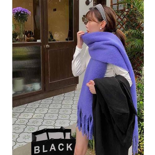 OUNIYA Large Chunky Scarf Oversized Fluffy Scarves Blanket Big Wool Thick Winter Warm