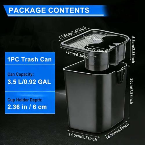 Cup Holder Trash Can for Ford Maverick Accessories - 2022-2025 Multi-Function Garbage Cans with Extra Rear Storage Box & Easy Removal, Perfect Accessories for a Maverick!