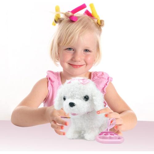 YH YUHUNG Walking and Barking Dog Toys for Kids with Remote Control Leash, Plush Electronic Pets Puppy Interactive Dog That Walk, Bark, Head Nod, Wags Tail(White)