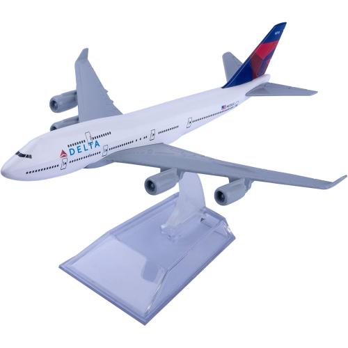 1:400 Scale Model Airplane American Airlines Delta B747 Plane Model Metal Plane Die-cast Alloy Airplanes for Gift and Collection (Delta 747)
