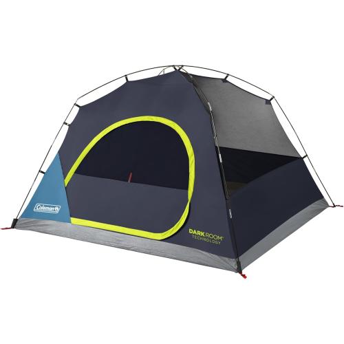 Coleman 4/6/8/10 Person Skydome Dark Room Tent with Rainfly, 5 Minute Setup, Blocks 90% of Sunlight, 20% More Headroom Than Traditional Tents