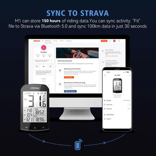 CYCPLUS GPS Wireless Bike Computer, Cycling Computer GPS with Bluetooth/ANT , Bike Speedometer with 2.9 LCD Screen, Auto Backlight IPX6 Waterproof (New Upgraded)