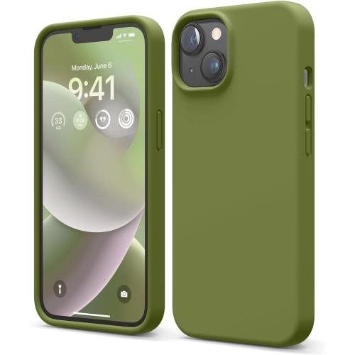elago Compatible with iPhone 13- Case, Liquid Silicone Case, Full Body Protective Cover, Shockproof, Slim Design, Anti-Scratch Soft Microfiber Lining, 6.1 inch (Cedar Green)