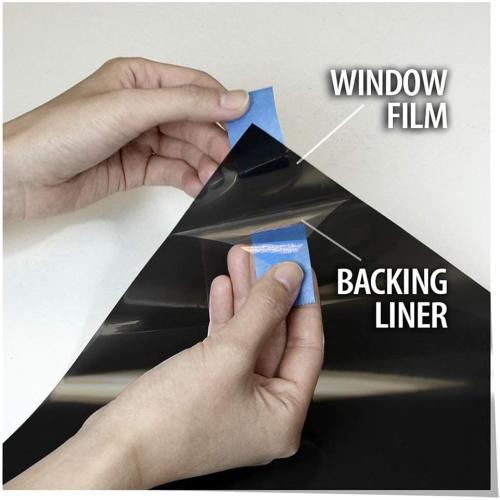 BDF AB03 Window Film Daytime Privacy and Sun Control Ruby Black (Extremely Dark) - 30in X 12ft