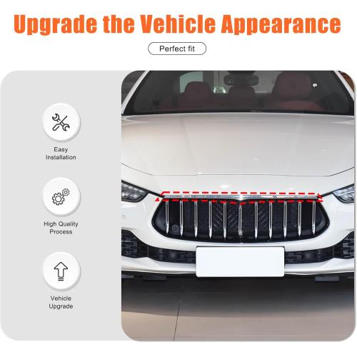 TOYCIDFG Car Front Grille Decor Cover Trim Compatible with Maserati Ghibli 2018-2024, Car Exterior Decoration Accessories (Carbon Fiber Pattern)