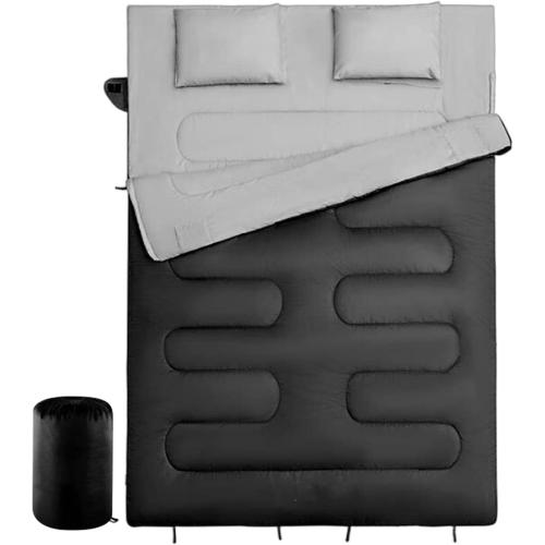 Double Sleeping Bags for Adults - Cold Weather Sleeping Bags for Adults,Backpacking Gear Must Haves for Youths Teens Boys Girls Mountaineering Outdoor Hiking