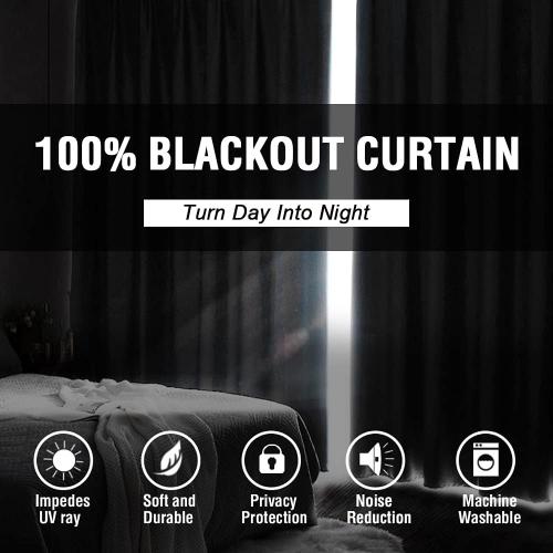 H.VERSAILTEX 100% Blackout Curtains for Bedroom Thermal Insulated Blackout Curtains 84 inch Length Heat and Full Light Blocking Curtains for Living Room with Black Liner 2 Panels Set, Light Sage