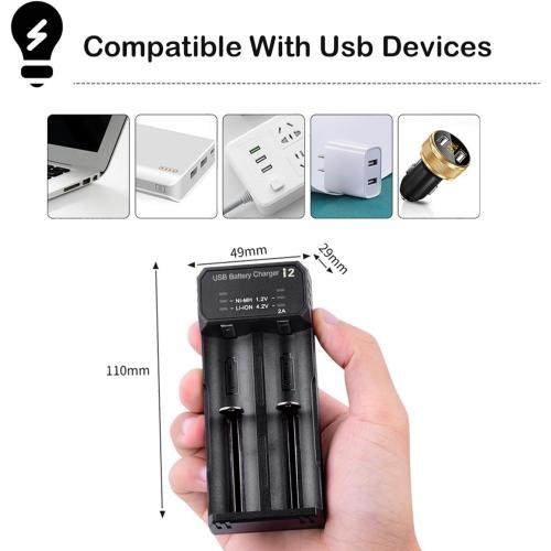18650 Battery Charger for 3.7V/3.6V Li-ion Batteries 26650 18650 21700 14500 16340(RCR123), Ni-MH/Ni-Cd AA AAA C Batteries-Upgraded