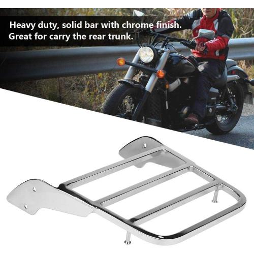 Rear Luggage Rack, Motorcycle Rear Sissy Bar Luggage Rack for Honda Shadow VT750 C2 1997-2003 (Chrome Silver)