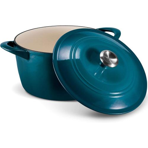 Tramontina Enameled Cast Iron 7-Quart Covered Round Dutch Oven (latte)