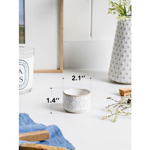LE TAUCI Tealight Candle Holder, Embossed Ceramic Votive Candle Holders Bulk for Thanksgiving,Christmas, Wedding Table Centerpiece Decor, Set of 36, Arctic White