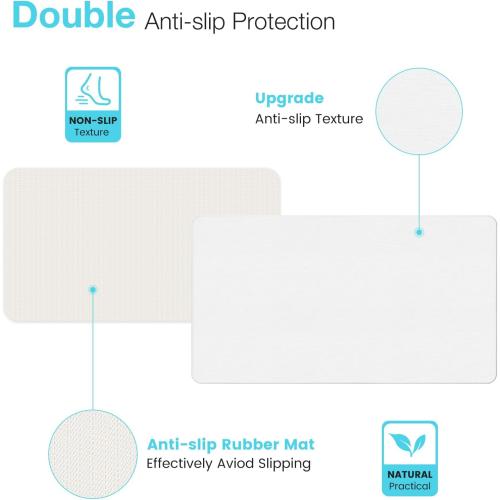 Greenturf Large Diatomite Stone Bath Mat, Premium Non-Slip Natural Diatomaceous Earth Bathtub Fast Drying Mats for Bathroom Floor (30 x 17 White)