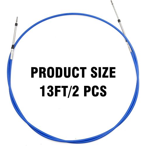Saihisday 2Pcs Marine 33C Throttle Shift Remote Control Box Cable Replacement for Yamaha Outboard Engine Boat Motor Steering System Blue 13FT