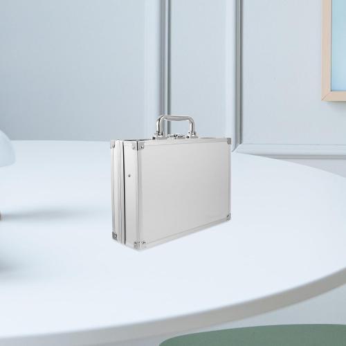 minkissy Aluminum Briefcase Tool Storage Box Lightweight Portable Multi-functional Aluminum Alloy Toolbox with Lock for Travel Work and Cosmetic Organization