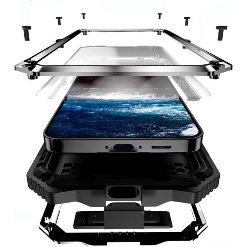 Size Galaxy S24 FE Compatible with Samsung Galaxy S24 FE Case Metal Heavy Duty Phone Case para Built-in Screen Protection Full Body Protective Dust Proof Military Grade Rugged 2024 Silver