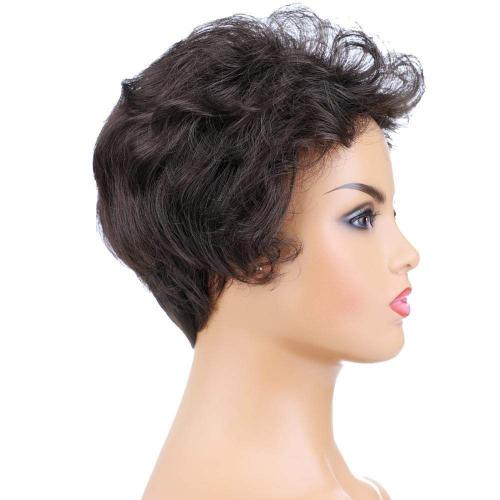 Hair Extensions Synthetic Hair Mix Color Short Natural Wave for Women Heat Resistant Wig P1B/30 Daily Wigs Hair Pieces (Color : #4, Stretched Length : 6inches)