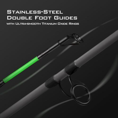 KastKing Kong Saltwater & Freshwater Fishing Rod, Powerful, Lightweight S-Curve Graphite Rod Blanks, Nano Resin Technology, Stainless-Steel Double-Foot Guides w/Titanium Oxide Rings, Non-Slip Handles