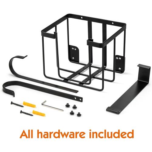 ORLESS Over The Door/Wall Mount Ironing Board Hanger, Laundry Room Iron and Ironing Caddy Board Storage Holder, Black