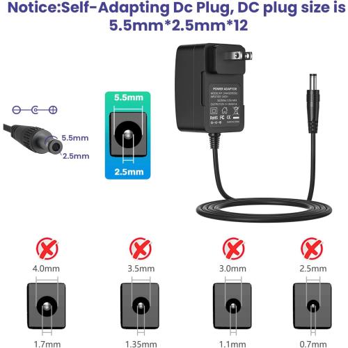 12V 1.5A Power Supply Charger Adapter for Yamaha PA130 PA150, Power Cord for Yamaha PSR, YPG, YPT, DGX, DD Series Keyboard - Only Compatible for Listed Models (9.8Ft Long Cord)