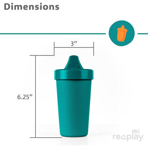 Re-Play Spill-Proof Sippy Cups for Toddlers - Kids Reusable 10 Oz Set of 4, Dishwasher & Microwave Safe, Made in USA, True Blue