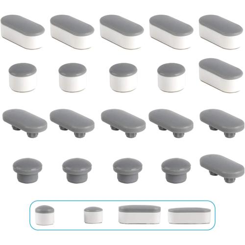 Hibbent 10 Pieces Toilet Seat Bumpers, Universal Buffer Toilet Lid Rubber Bumpers Each One with 2 Thickness TPE Pads(2 Heights) Strong Adhesive Bidet Bumpers Used for Home, Hotel, Hospital