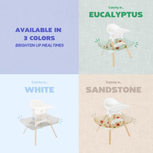 CATCHY -Food Catcher-Compatible with Stokke Clikk High Chair  11 Other High Chairs-Highchair Sold Separately-Baby & Toddler Food & Mess Catcher-Premium Linen Inspired -Under High Chair Accessory
