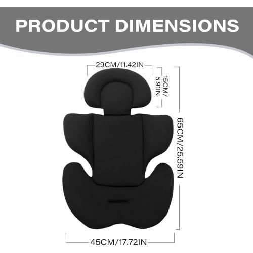 Car Seat Cushion for Baby, 360° Surround Anti-Collsion Infant Car Seat Insert, 2-in-1 Ergonomic Baby Car Seat Head and Body Support, Breathable Elastic Car Seat Insert