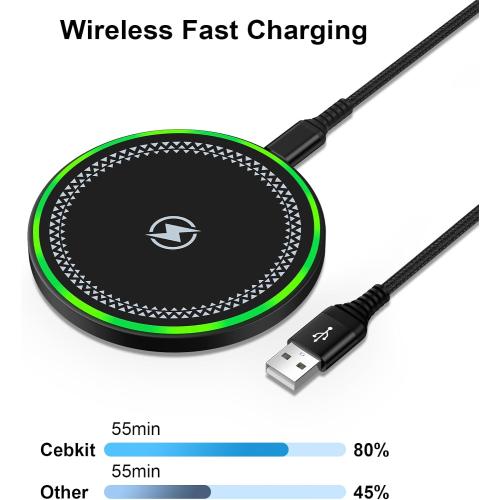 Pixel 9 Pro 9A Wireless Fast Charging Pad for Google Pixel 10 9 Pro XL Fold 8 8A 7 7A 6 5,2Pack 15W Samsung S25 Wireless Charger Android Phone Station for Galaxy S25 S24 S23 S22 S21 S20 Ultra