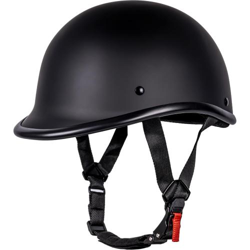 Yesmotor Motorcycle Helmet Half Shell Hawk Style Helmets Compact Lightweight Open Face for Motorcycle Street Bike Cruiser Moped - DOT Approved (Matte Black,L)