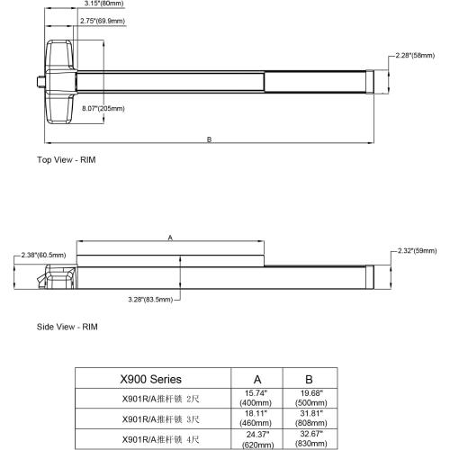 Extra Heavy Duty Stainless Steel Commercial Emergency Panic Exit Device, Door Push Bar Lock, UL CUL 3H Fire Rated and Ansi Grade 1 Certificate in SS Finish for Exit Door